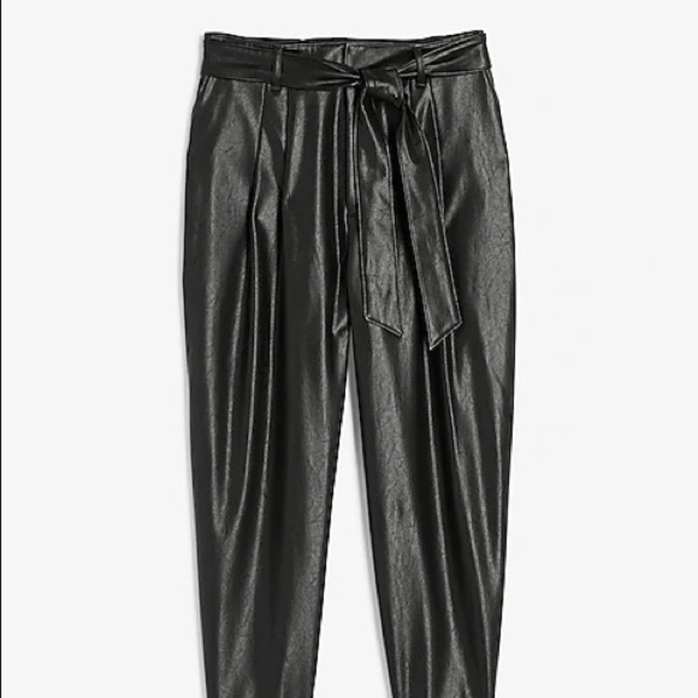 Express Black Faux Leather Pants - Picture 4 of 7